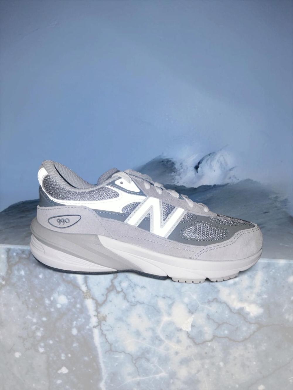 New Balance Grey & White Kids 990 Athletic Sneaker